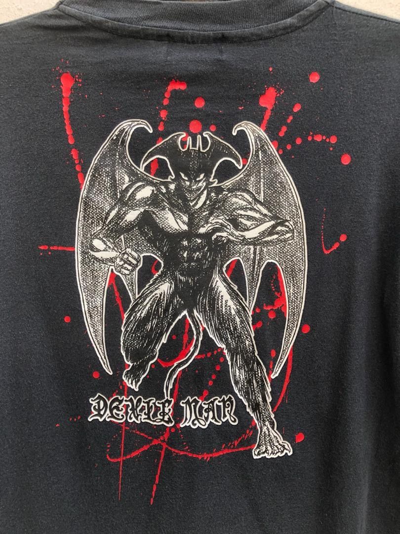 Japanese Brand × Vintage Vintage 90s Devil Man Japan Anime Black Faded Size US M / EU 48-50 / 2 - 3 Thumbnail