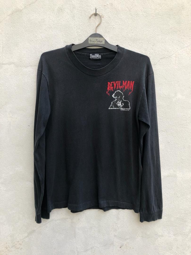 Japanese Brand × Vintage Vintage 90s Devil Man Japan Anime Black Faded Size US M / EU 48-50 / 2 - 5 Thumbnail