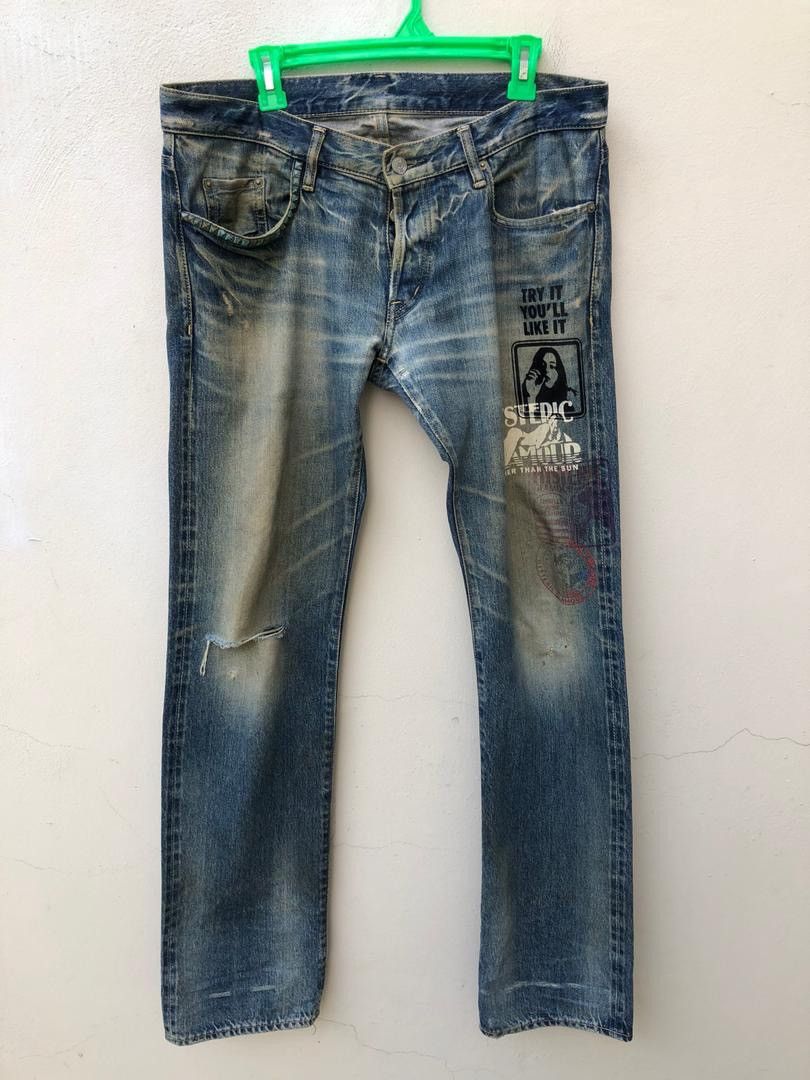 Hysteric Glamour × Vintage Vintage HG Japan Rips Distressed Selvedge Denim Jeans Size US 34 / EU 50 - 1 Thumbnail
