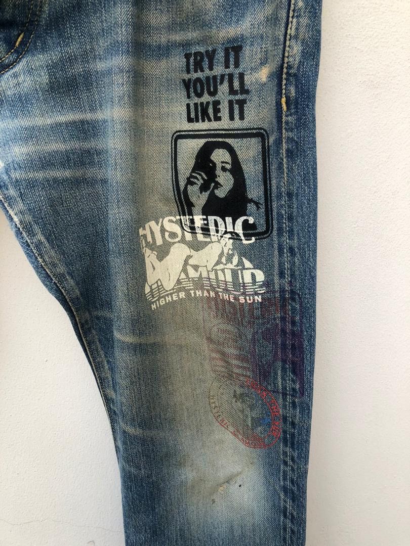 Hysteric Glamour × Vintage Vintage HG Japan Rips Distressed Selvedge Denim Jeans Size US 34 / EU 50 - 9 Thumbnail