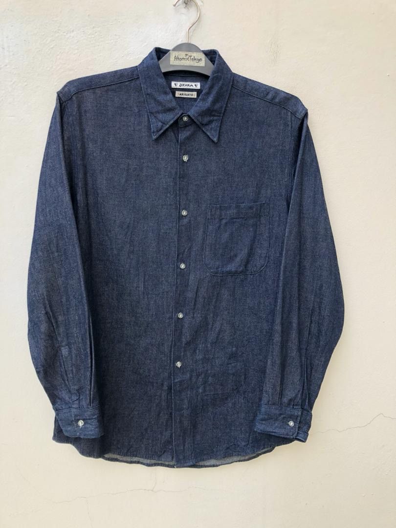 Okura Okura Arigato Japan Indigo Blue Denim Shirt | Grailed