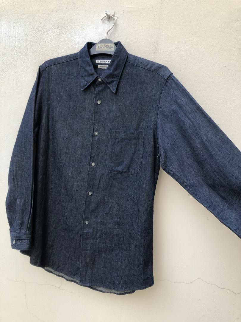 Blue Blue Japan × Okura Okura Arigato Japan Indigo Blue Denim Shirt Size US M / EU 48-50 / 2 - 2 Thumbnail