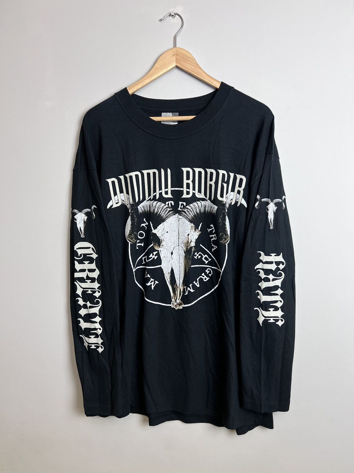 Rare Vintage Dimmu Borgir 00s Metal Band T-Shirt Death Cult
