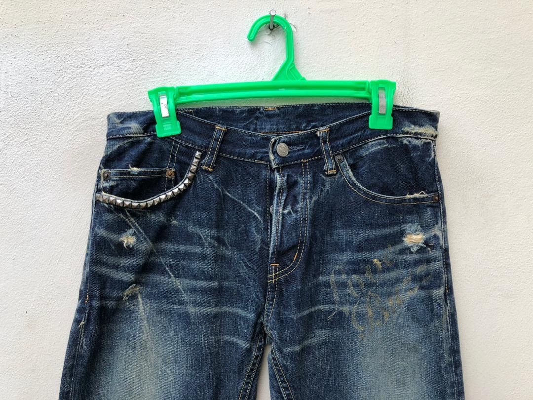 Hysteric Glamour × Vintage Vintage HG Japan Love Buzz Distressed Denim Nirvana Tribute Size US 30 / EU 46 - 4 Thumbnail
