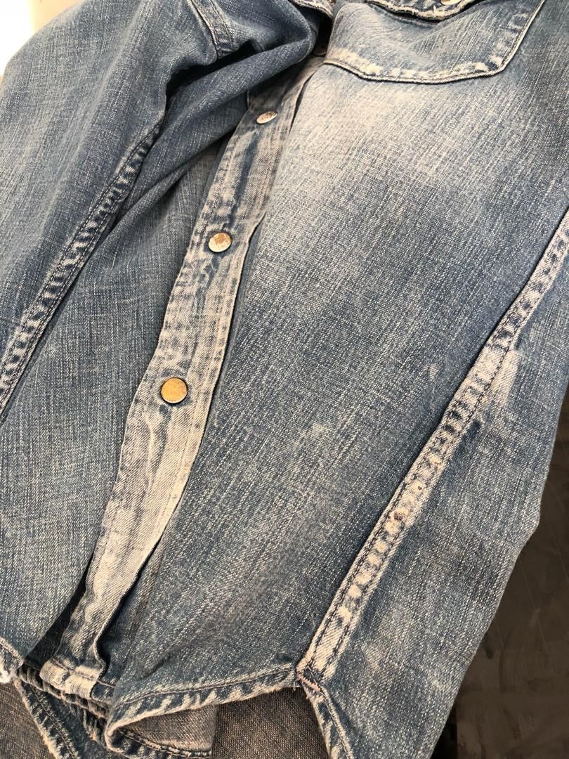 Chimala Rips Distressed Denim Western Shirt Size ONE SIZE - 11 Thumbnail
