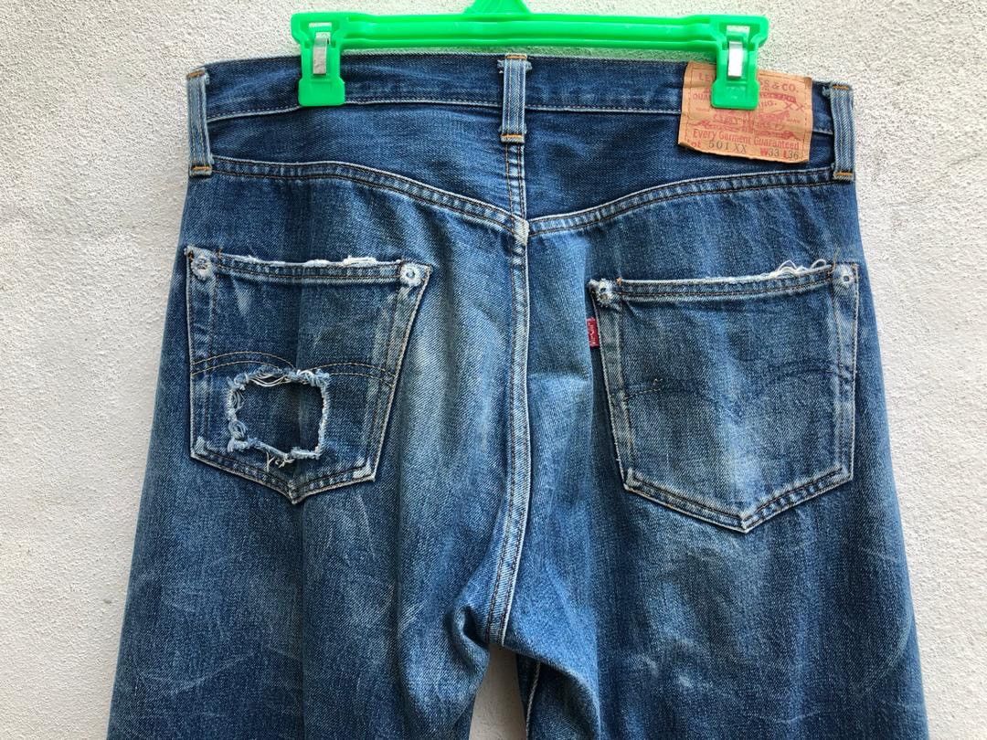 Levi's Vintage Clothing LVC Levi’s Big 501XX E #555 Patchwork Damaged Rips Size US 32 / EU 48 - 9 Thumbnail