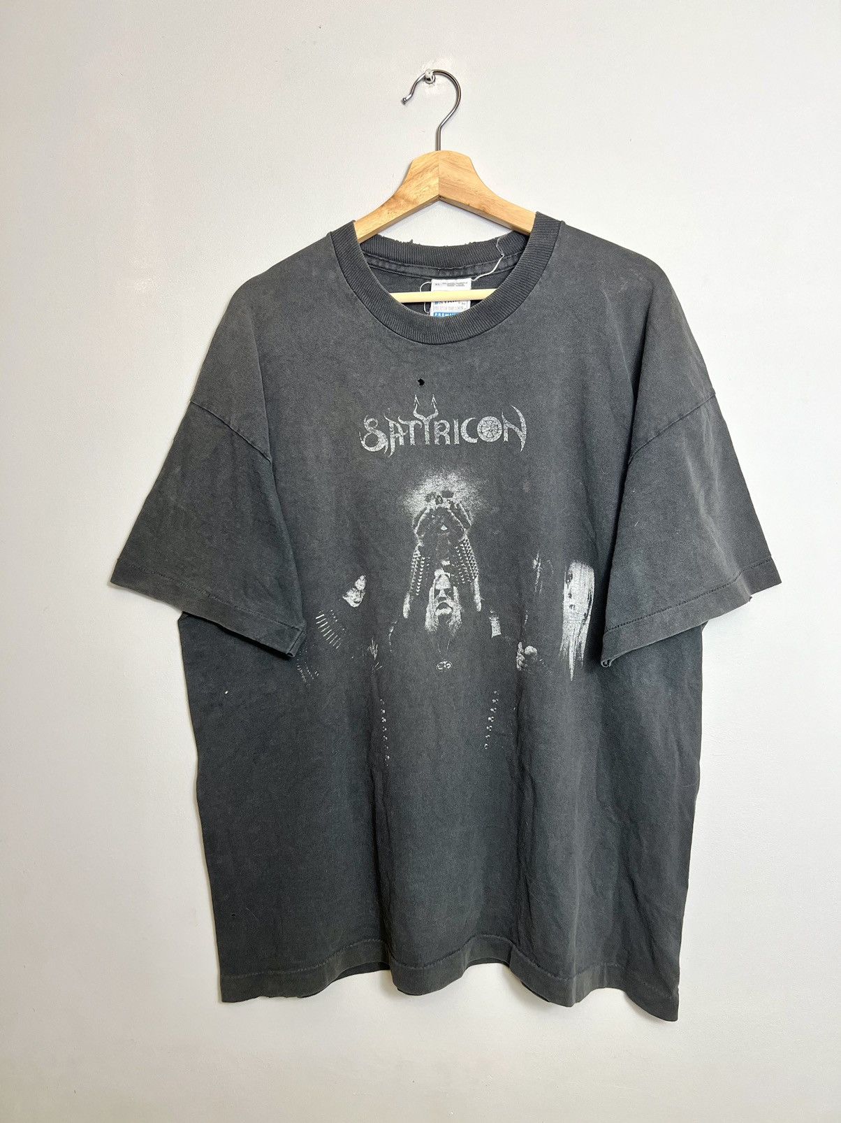 image of Rare Vintage 90's 1996 Satyricon Black Metal Band T Shirt, Men's (Size XL)