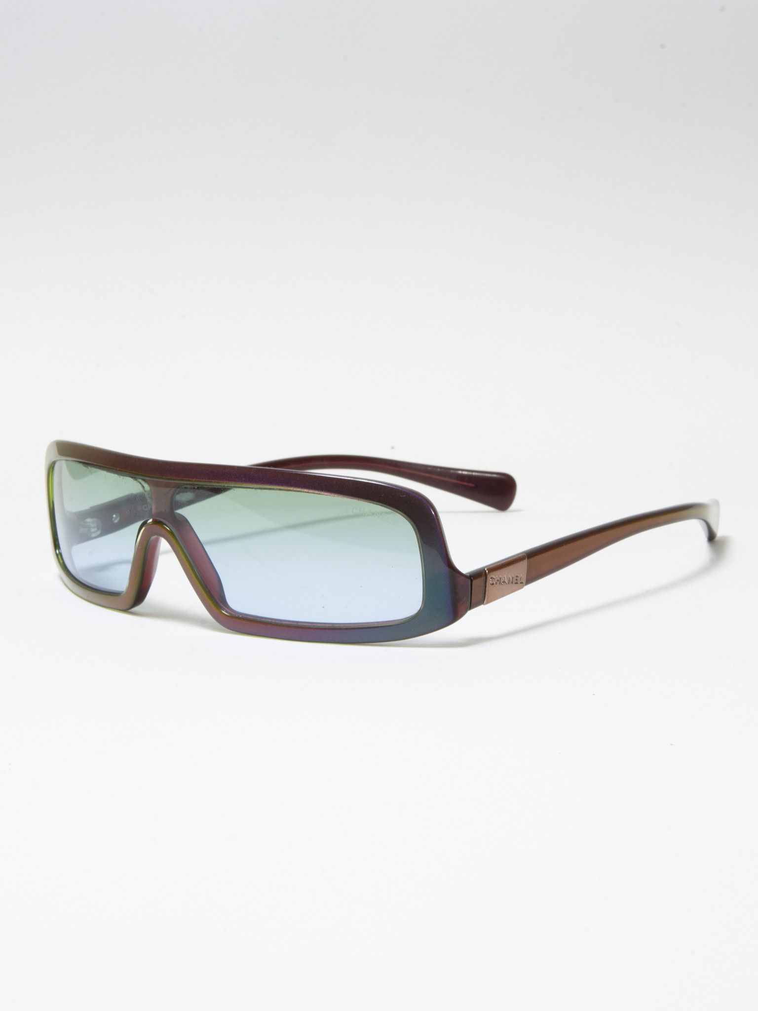 image of Chanel Vintage Monolens Sunglasses in Purple, Men's