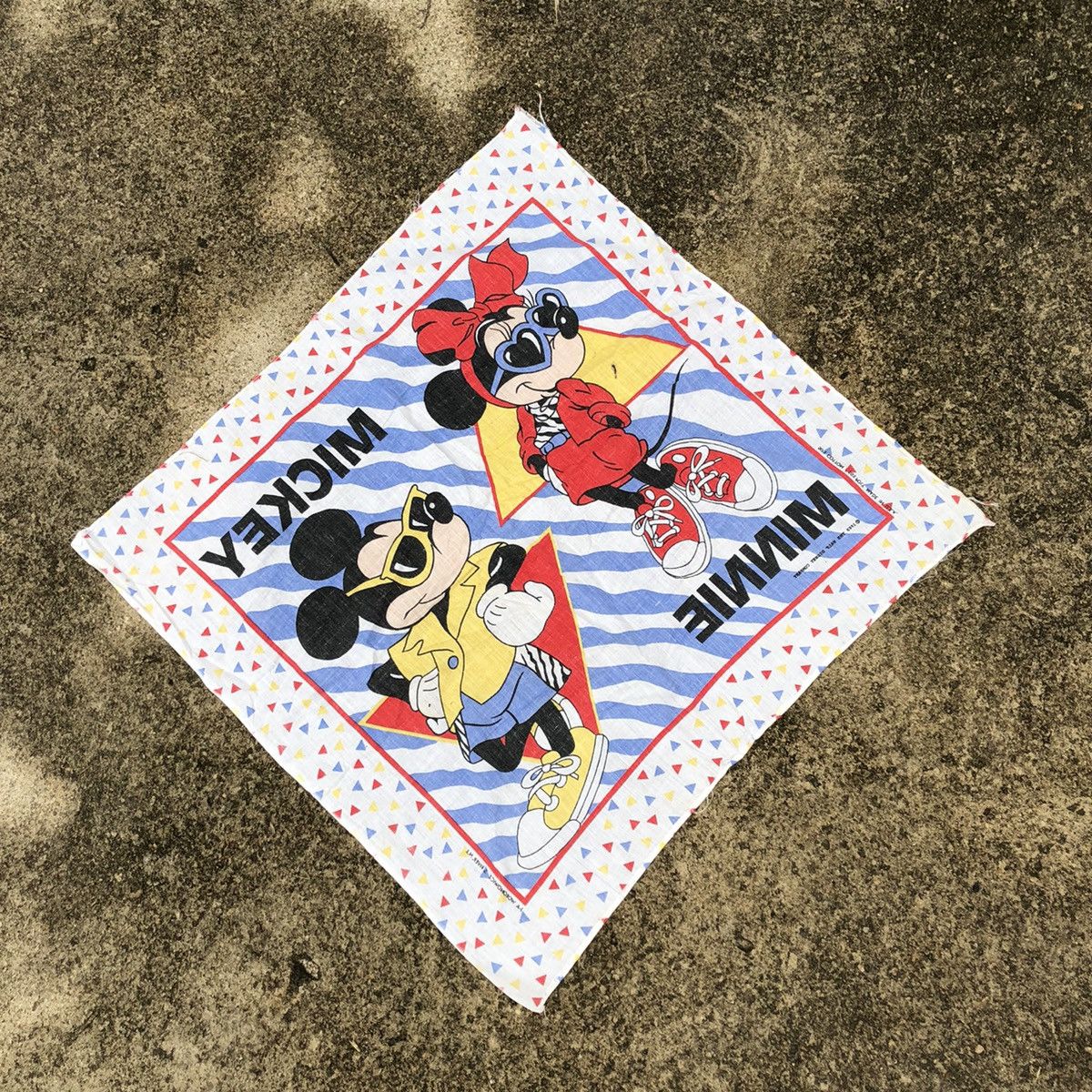 Mickey Mouse × Vintage Rare Vintage 1989 Mickey Mouse Big Print Handkerchief Size ONE SIZE - 2 Thumbnail