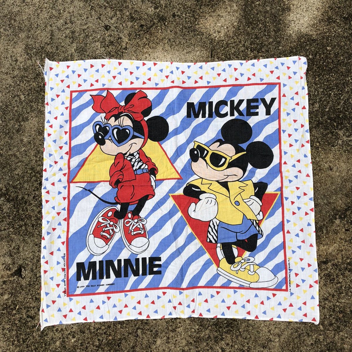 Mickey Mouse × Vintage Rare Vintage 1989 Mickey Mouse Big Print Handkerchief Size ONE SIZE - 3 Thumbnail