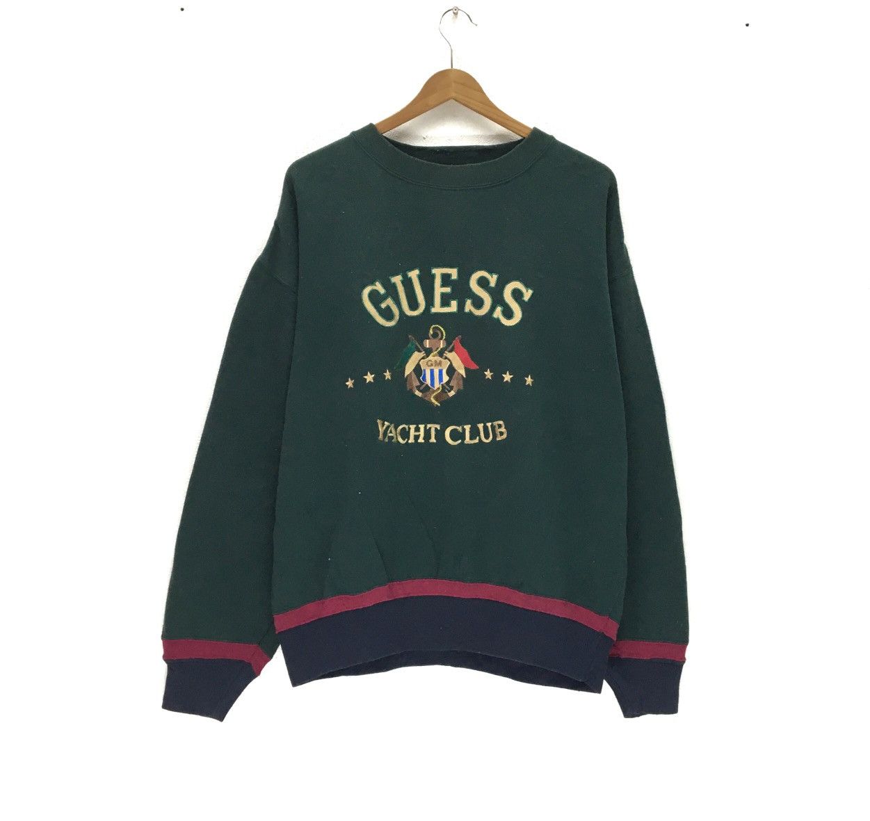 Rare! Vintage Guess Jeans George 2024 Marciano Big Logo Spell Out Embroidery Hoodie Large Size Multi-Colour Pullover Sweatshirt Streetwear Brand