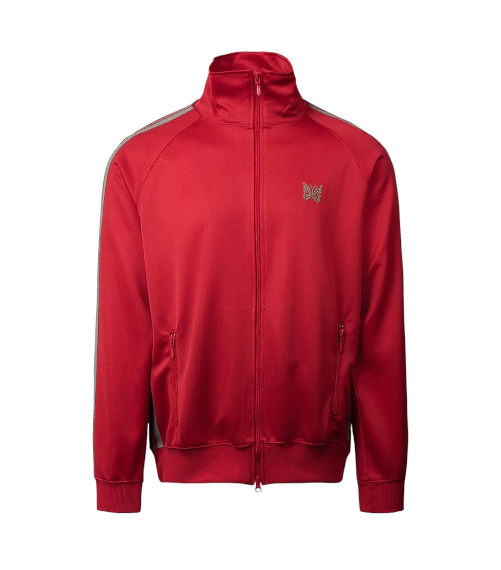 image of Needles Contrasting Bands Logo Track Jacket in Red, Men's (Size Medium)