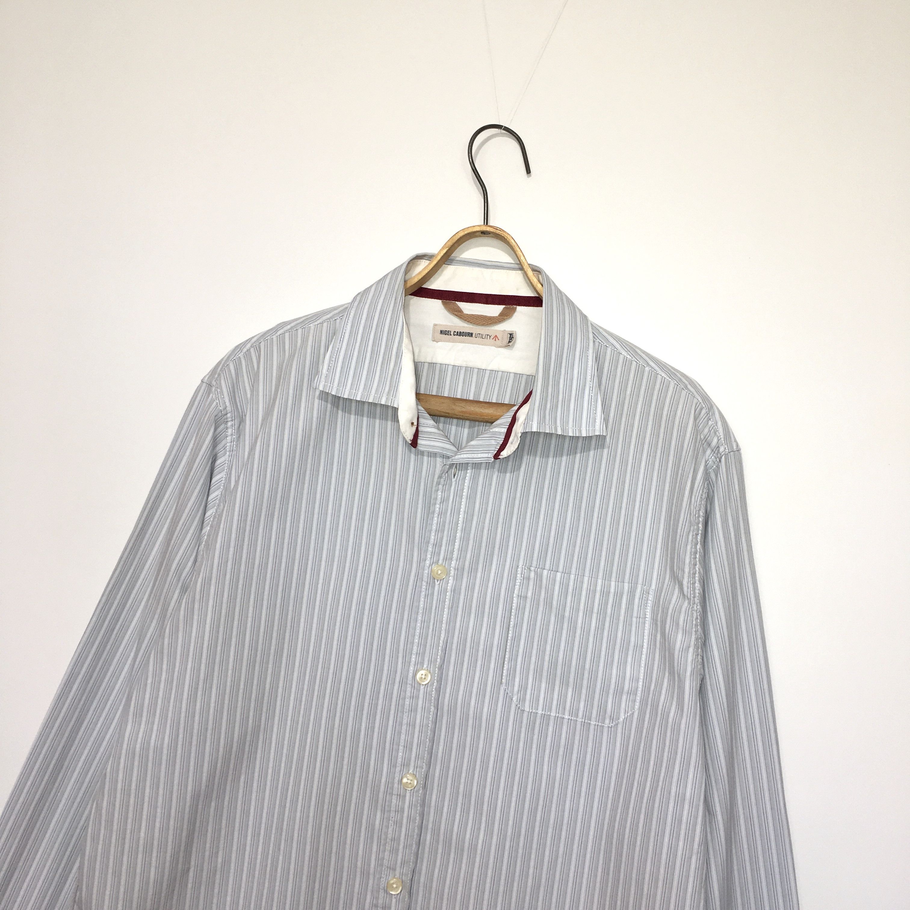 Nigel Cabourn Nigel Cabourn Utility Striped Shirt Size XL Size US XL / EU 56 / 4 - 3 Thumbnail