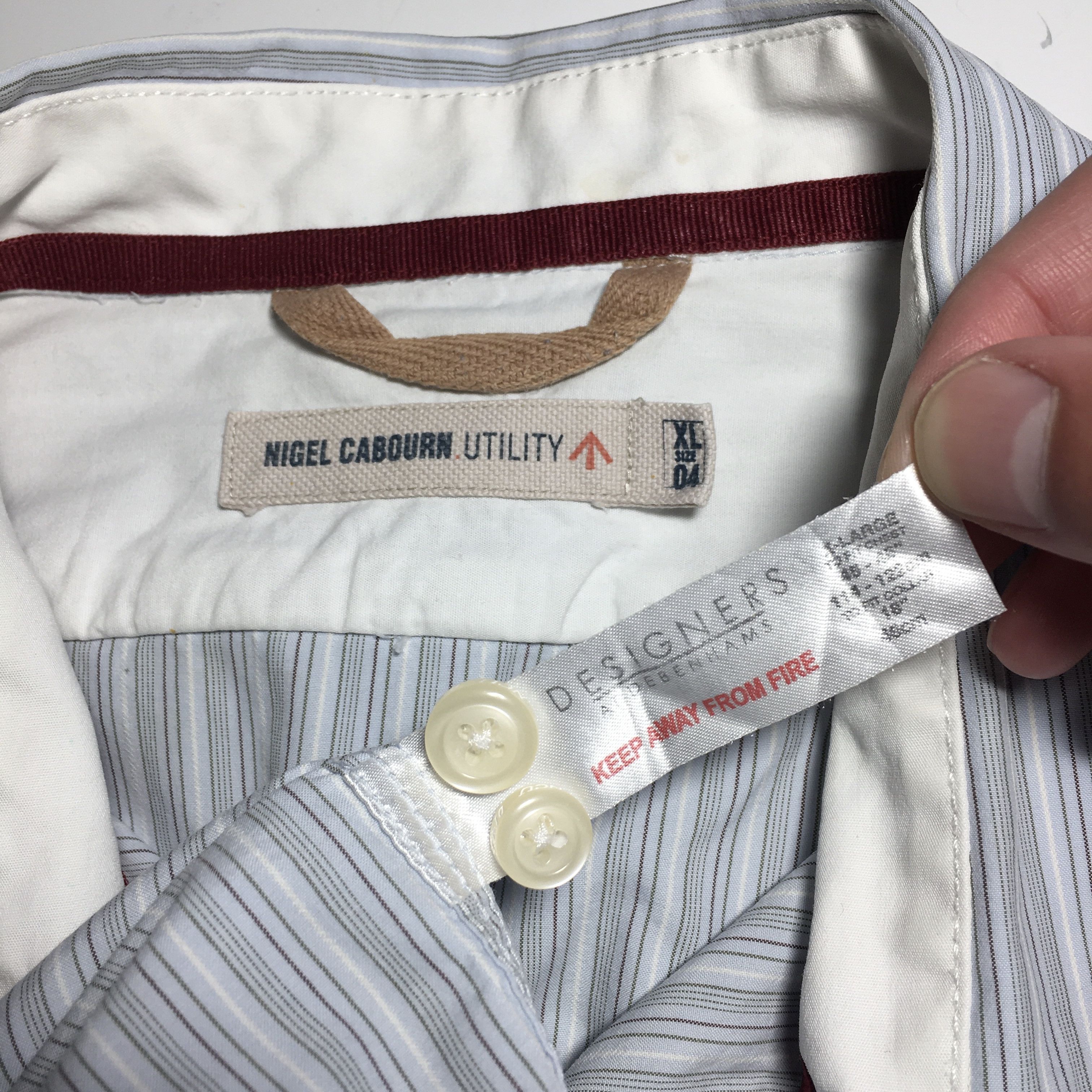 Nigel Cabourn Nigel Cabourn Utility Striped Shirt Size XL Size US XL / EU 56 / 4 - 9 Thumbnail