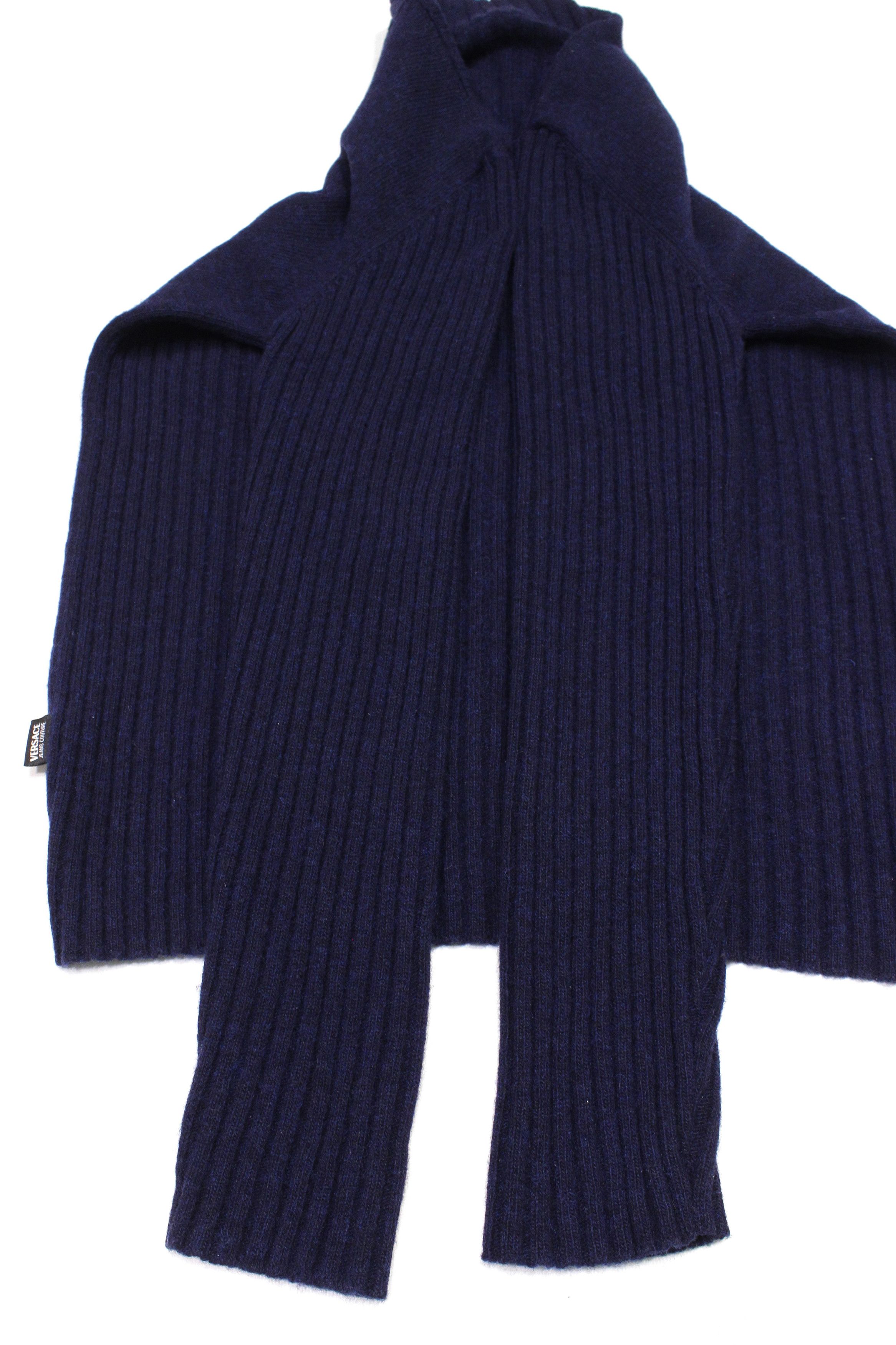 Versace 00S Embroidered Application Logo Wool Ribbed Knit Vintage Size US L / EU 52-54 / 3 - 7 Thumbnail