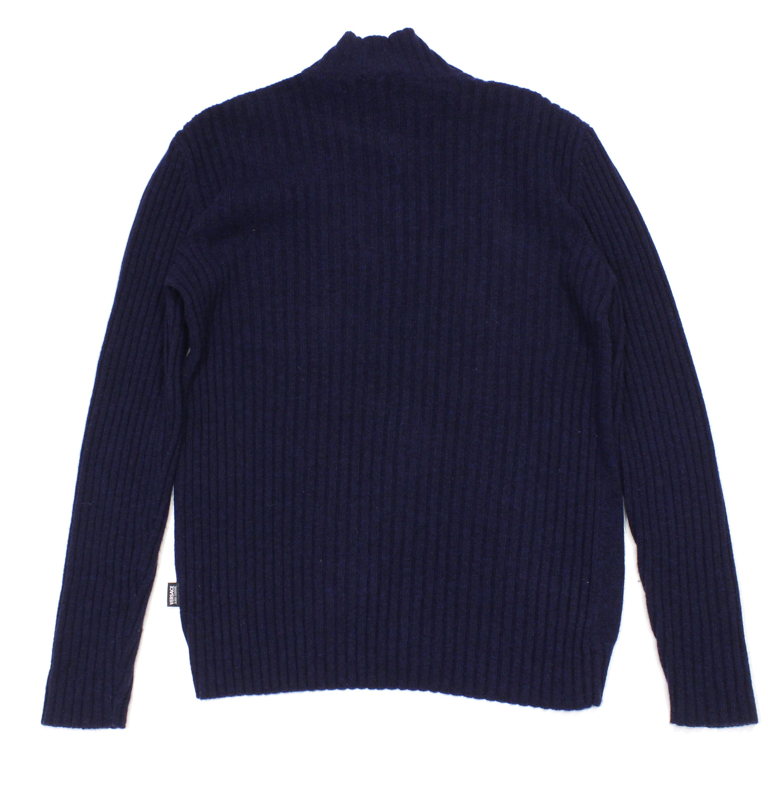 Versace 00S Embroidered Application Logo Wool Ribbed Knit Vintage Size US L / EU 52-54 / 3 - 2 Thumbnail