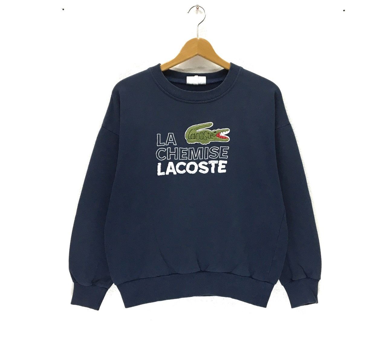 Lacoste × Vintage LACOSTE Crewneck Sweatshirt BigLogo Size S / US 4 / IT 40 - 1 Thumbnail