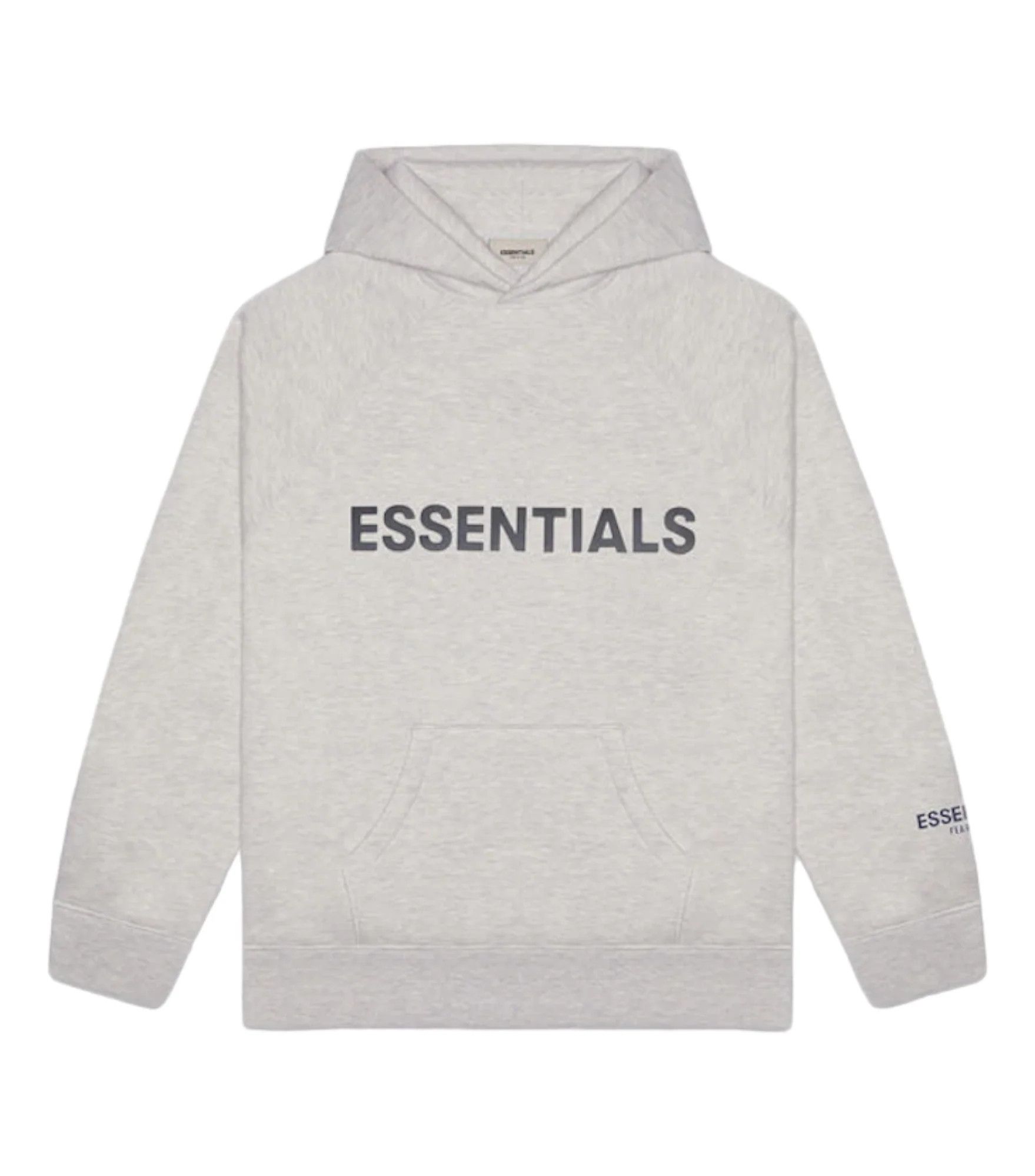 image of Essentials Logo Hoodie Heather Oatmeal in Beige, Men's (Size Small)