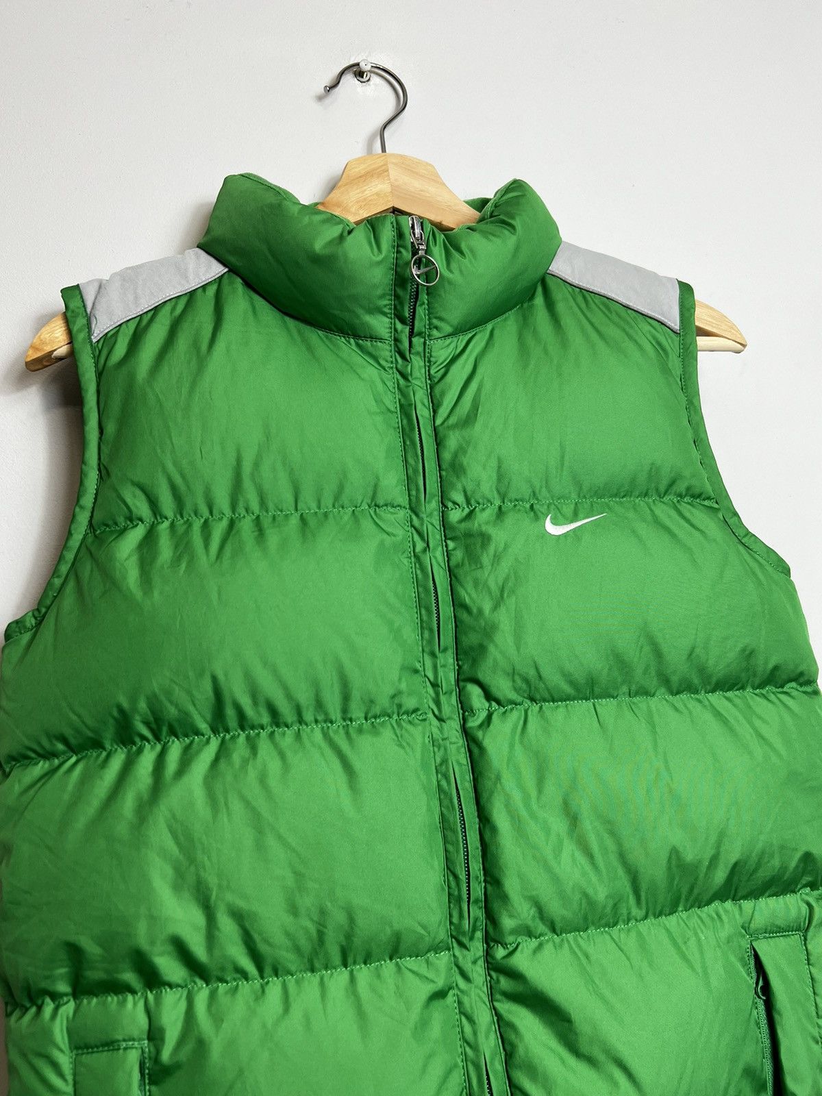Nike Vintage Y2K Nike Big Swoosh Green Down Puffer Vest Size XL Size M / US 6-8 / IT 42-44 - 3 Thumbnail