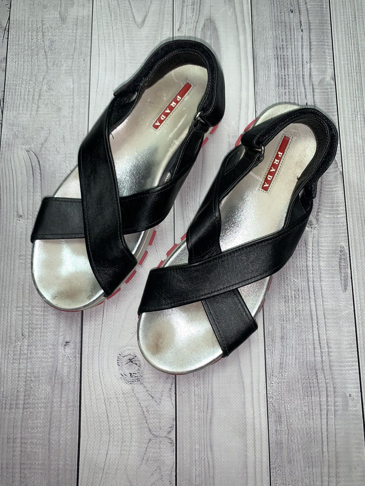 Prada Vintage Prada Sandals leather size 40 Size US 7 / EU 40 - 1 Thumbnail