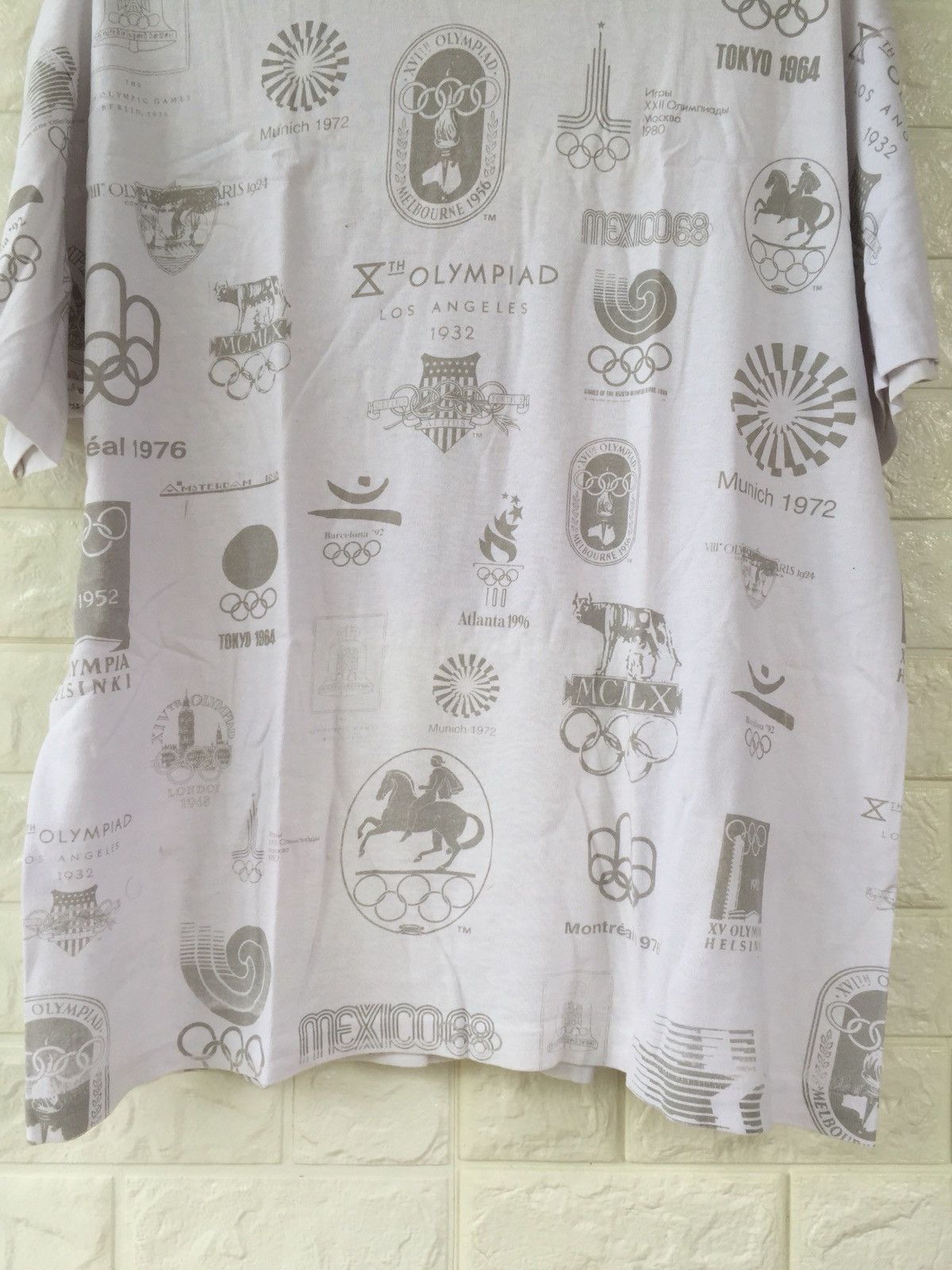 USA Olympics × Vintage VINTAGE OLYMPIC ATLANTA USA 96s ALLOVERPRINT TSHIRT Size US L / EU 52-54 / 3 - 6 Thumbnail
