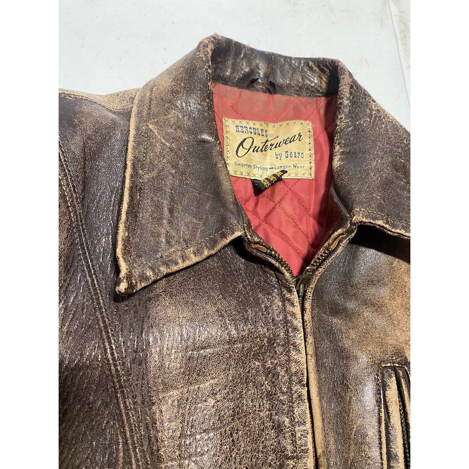 Vintage Sears Hercules Horsehide Leather jacket Size S/M M8