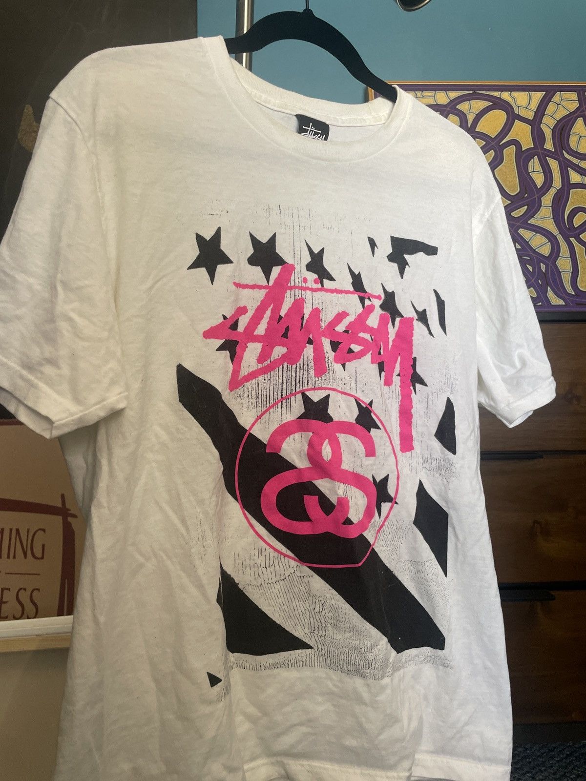 Stussy Stussy Flag Tee ‘White’ Size US M / EU 48-50 / 2 - 2 Thumbnail