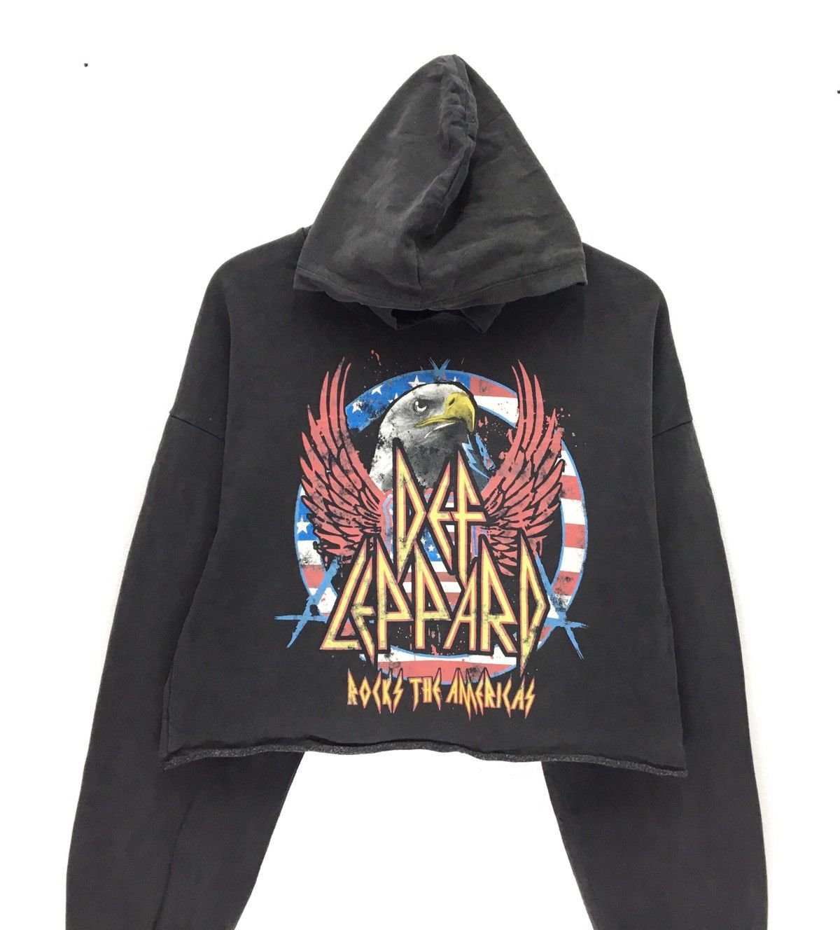 Band Tees × Def Leppard DEF LEPPARD Crop Top Hoodie Size S / US 4 / IT 40 - 2 Thumbnail