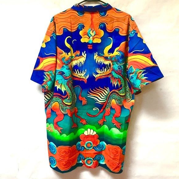 Other Hawaiian Dragon Cotton Dress Shirt Mens 2XL Vibrant Gift Man Size US XXL / EU 58 / 5 - 6 Thumbnail