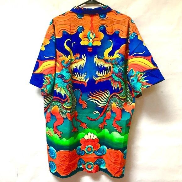 Other Hawaiian Dragon Cotton Dress Shirt Mens 2XL Vibrant Gift Man Size US XXL / EU 58 / 5 - 5 Thumbnail