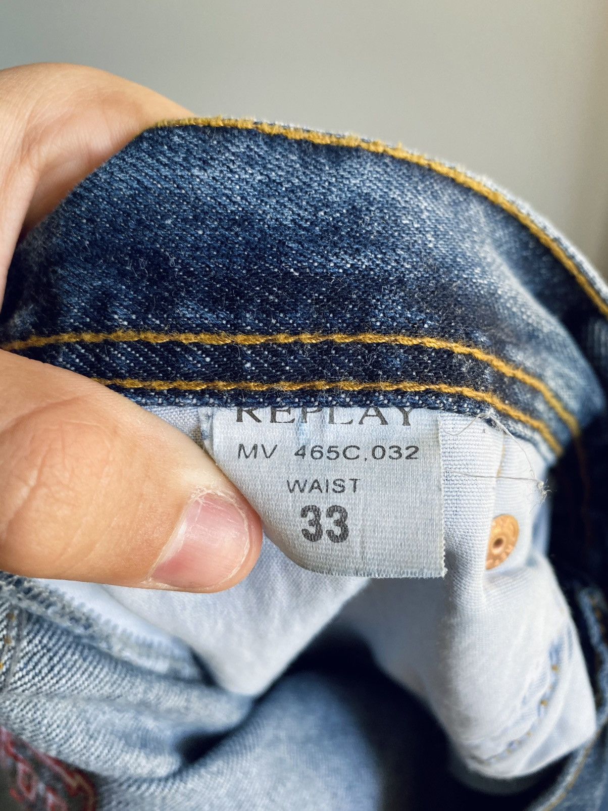 Japanese Brand × Replay Replay Jeramy Jeans Big logo Blue Pants Embroidered Men’s Size US 33 - 20 Thumbnail