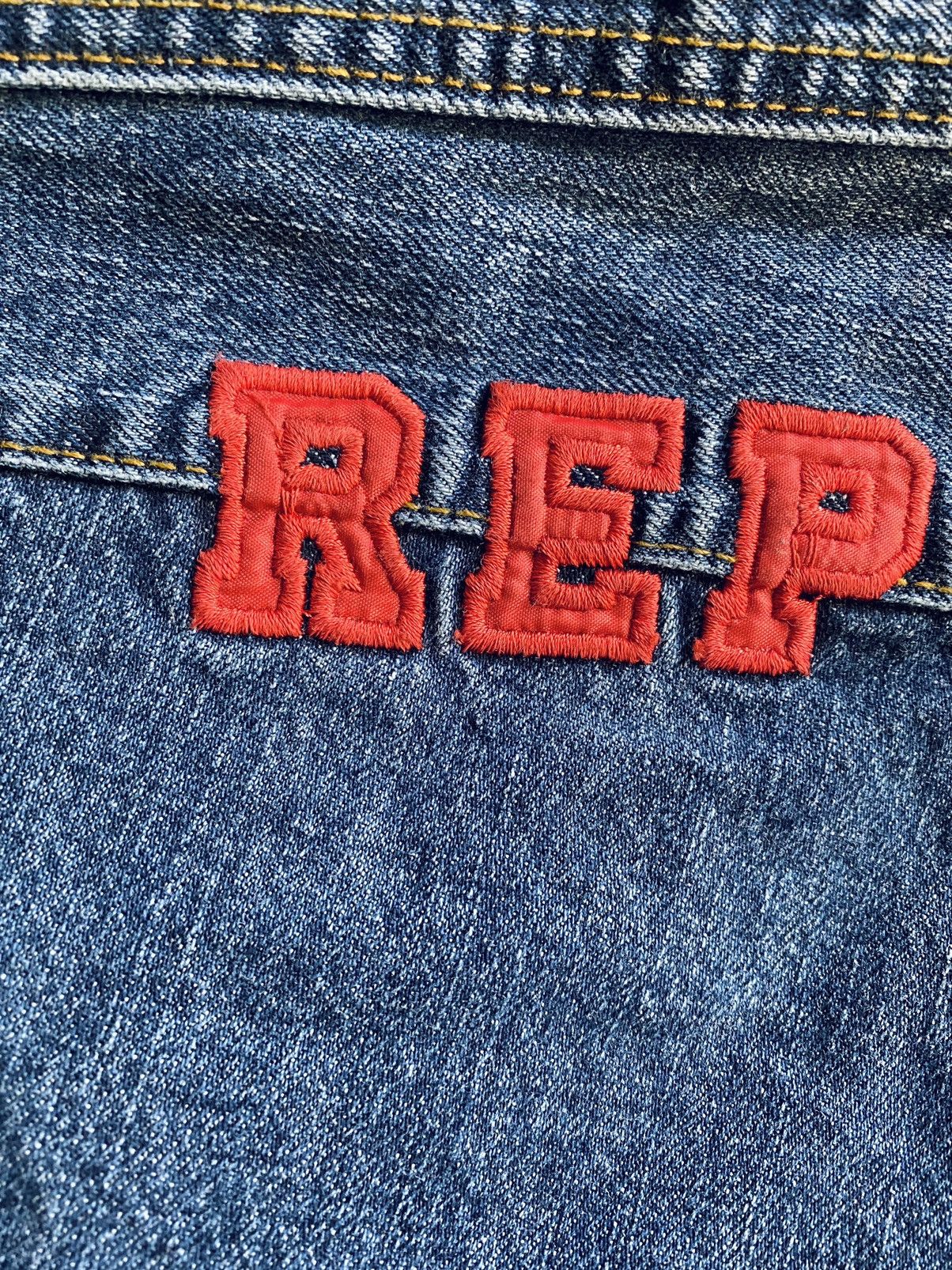 Japanese Brand × Replay Replay Jeramy Jeans Big logo Blue Pants Embroidered Men’s Size US 33 - 4 Thumbnail