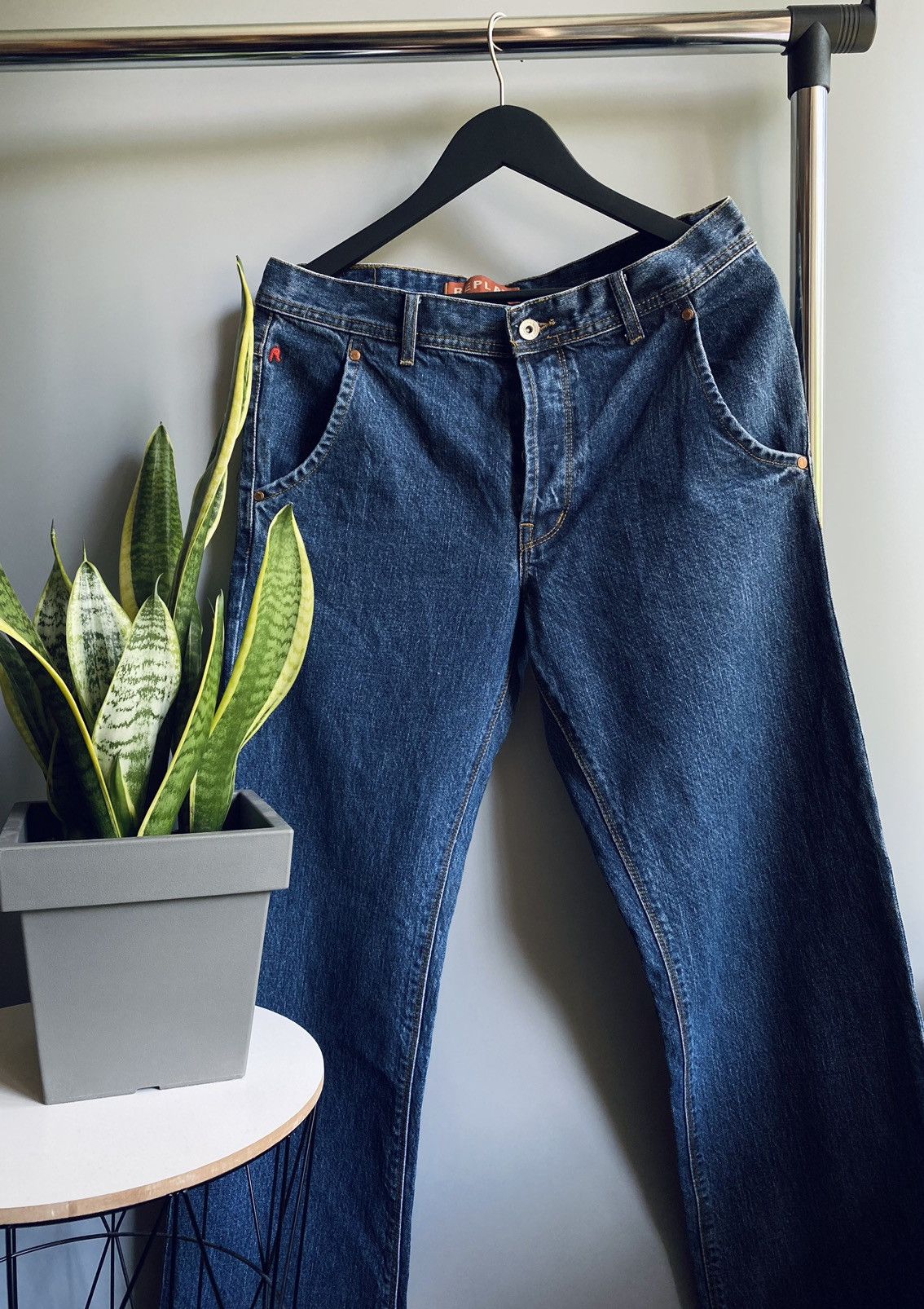 Japanese Brand × Replay Replay Jeramy Jeans Big logo Blue Pants Embroidered Men’s Size US 33 - 18 Thumbnail