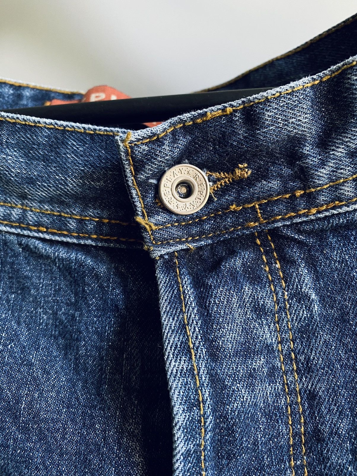 Japanese Brand × Replay Replay Jeramy Jeans Big logo Blue Pants Embroidered Men’s Size US 33 - 12 Thumbnail