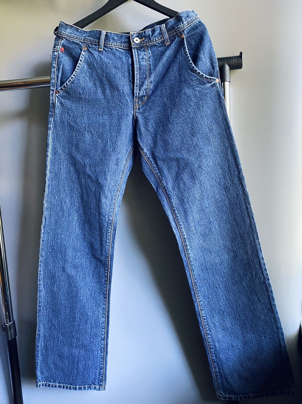 Japanese Brand × Replay Replay Jeramy Jeans Big logo Blue Pants Embroidered Men’s Size US 33 - 22 Thumbnail