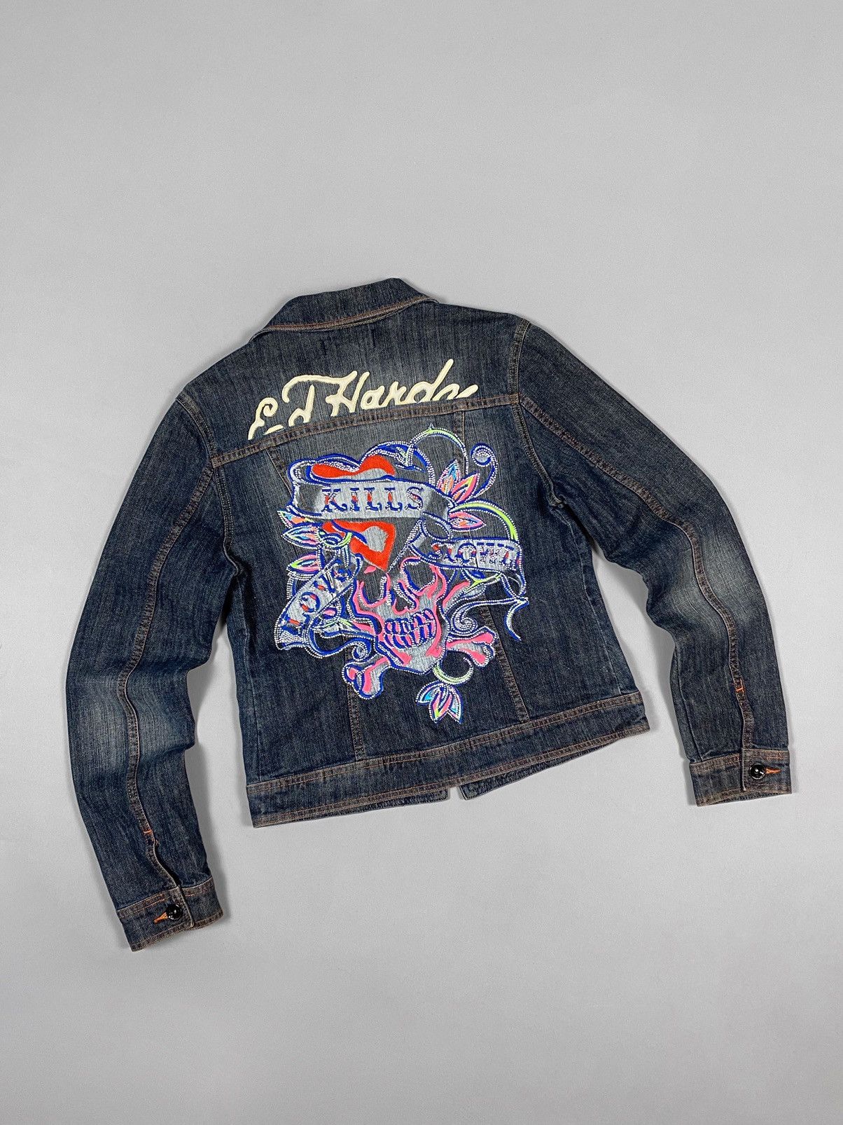 Christian Audigier Ed Hardy Women’s Denim Jacket Size US M / EU 48-50 / 2 - 2 Thumbnail