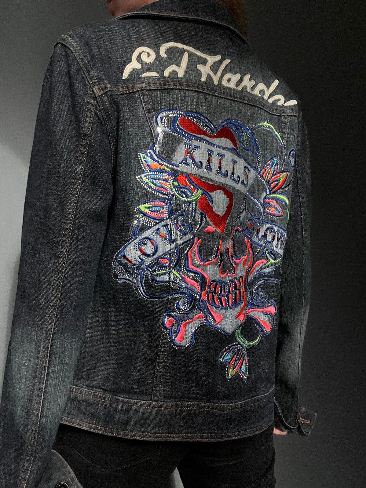 Christian Audigier Ed Hardy Women’s Denim Jacket Size US M / EU 48-50 / 2 - 1 Thumbnail