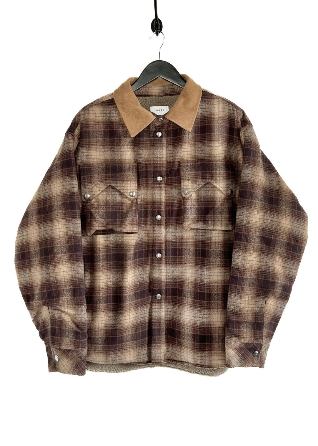 Rhude Rhude Brown Checkered Flannel Jacket | Grailed