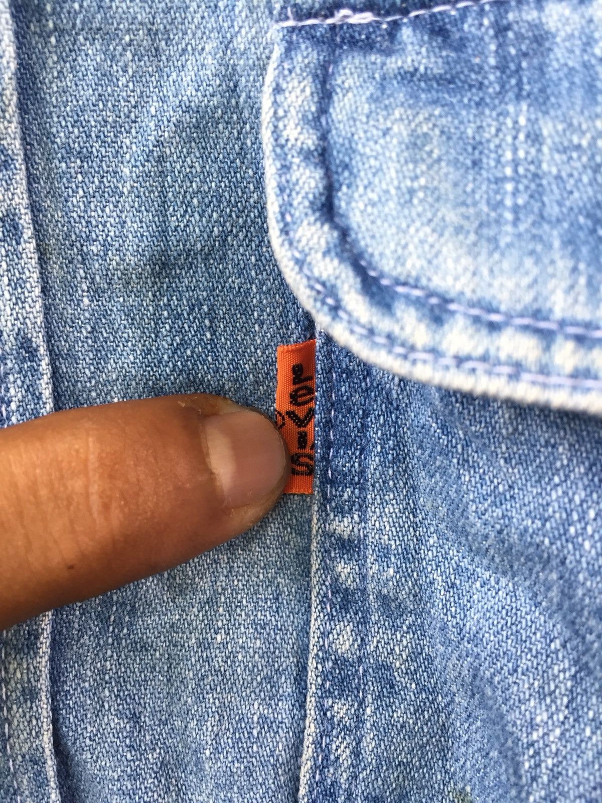 Levi's × Levi's Vintage Clothing × Vintage VINTAGE 80s LEVIS SADDLEMAN ORANGE TAG BUTTON UPS SHIRT Size US M / EU 48-50 / 2 - 4 Thumbnail