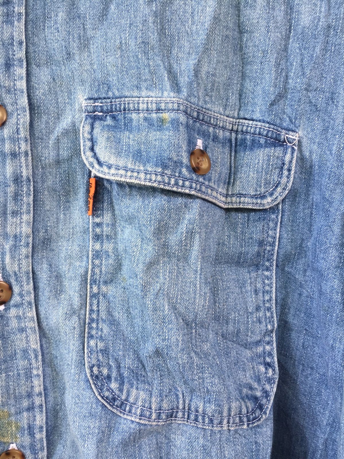 Levi's × Levi's Vintage Clothing × Vintage VINTAGE 80s LEVIS SADDLEMAN ORANGE TAG BUTTON UPS SHIRT Size US M / EU 48-50 / 2 - 5 Thumbnail
