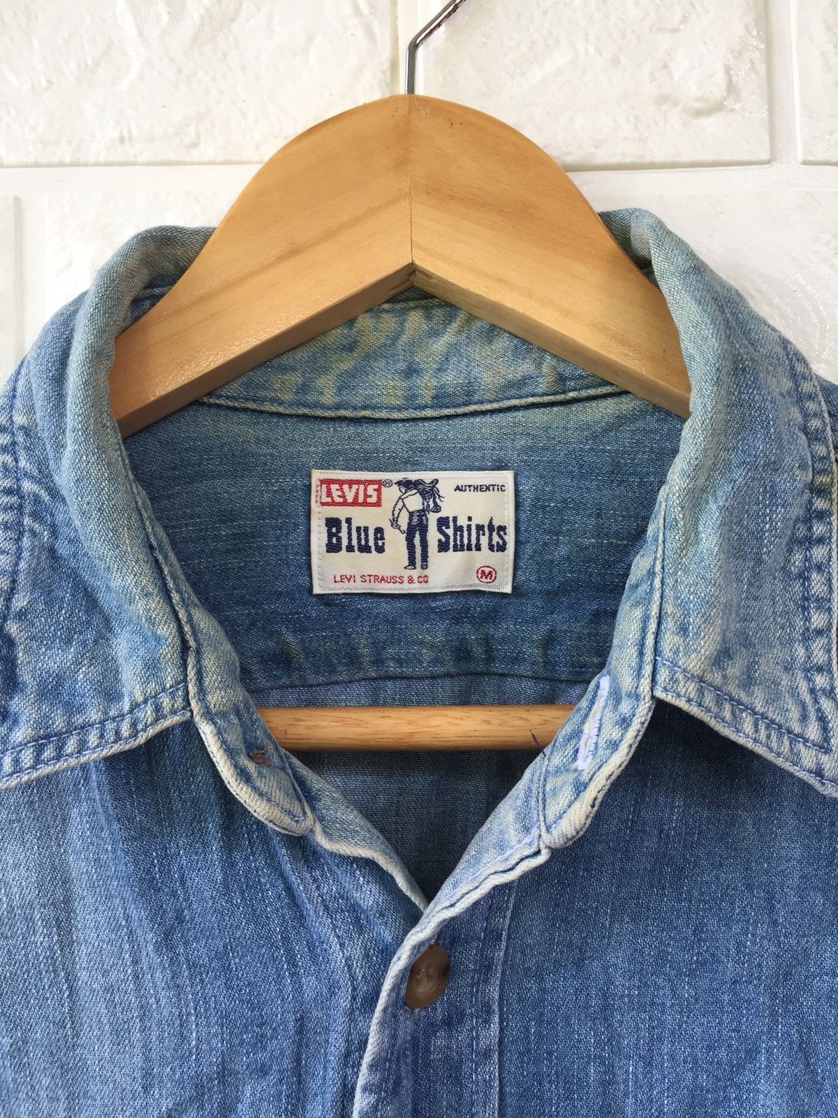 Levi's × Levi's Vintage Clothing × Vintage VINTAGE 80s LEVIS SADDLEMAN ORANGE TAG BUTTON UPS SHIRT Size US M / EU 48-50 / 2 - 11 Thumbnail