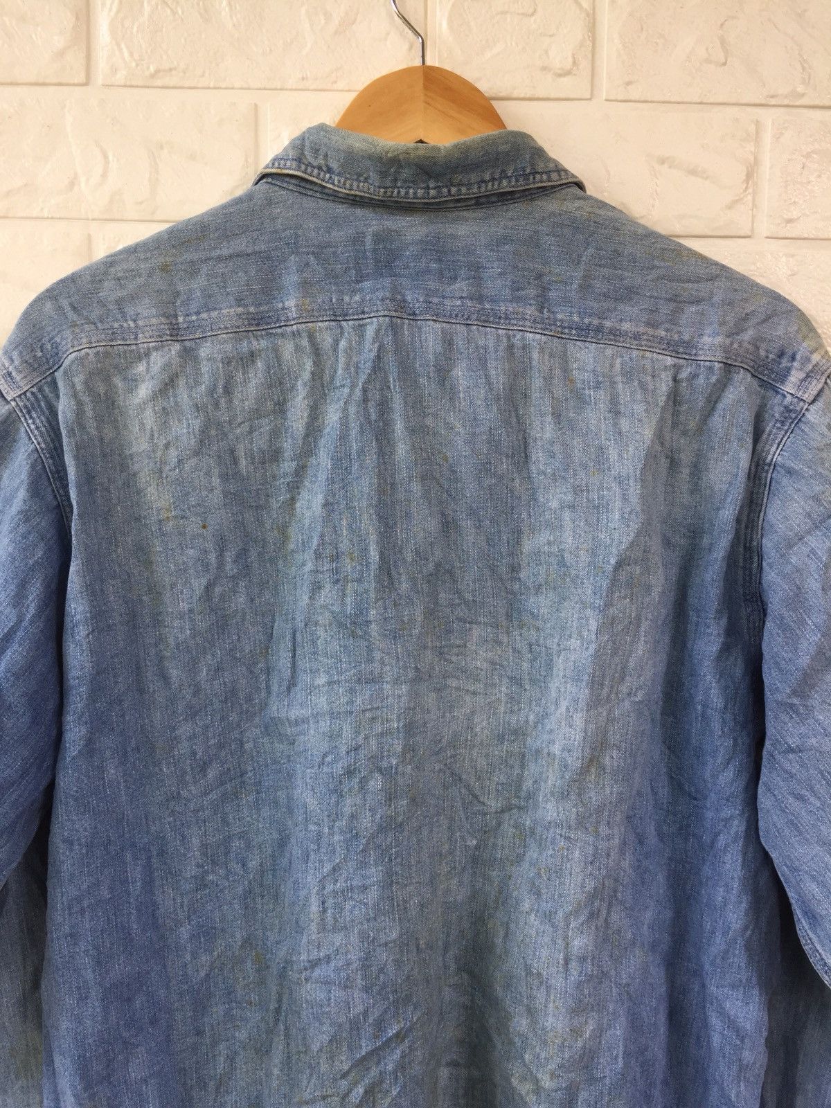 Levi's × Levi's Vintage Clothing × Vintage VINTAGE 80s LEVIS SADDLEMAN ORANGE TAG BUTTON UPS SHIRT Size US M / EU 48-50 / 2 - 9 Thumbnail