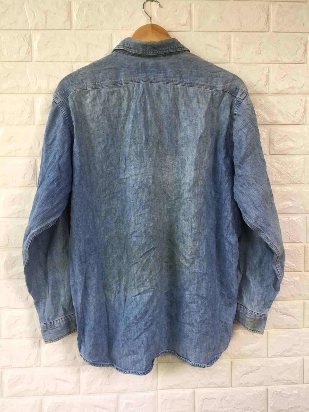 Levi's × Levi's Vintage Clothing × Vintage VINTAGE 80s LEVIS SADDLEMAN ORANGE TAG BUTTON UPS SHIRT Size US M / EU 48-50 / 2 - 8 Thumbnail