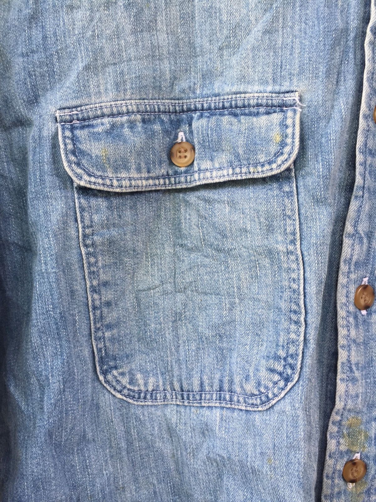 Levi's × Levi's Vintage Clothing × Vintage VINTAGE 80s LEVIS SADDLEMAN ORANGE TAG BUTTON UPS SHIRT Size US M / EU 48-50 / 2 - 6 Thumbnail