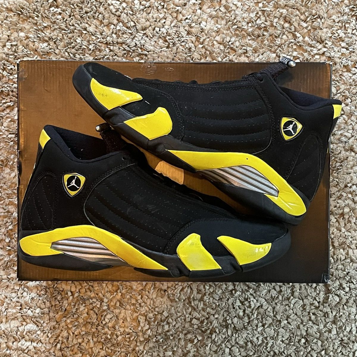 Yellow Ferrari Jordan Xiv Black And Yellow 14 Jordans Air Jordan 14 Retro  Thunder Black/vibrant, image size:1200x1200