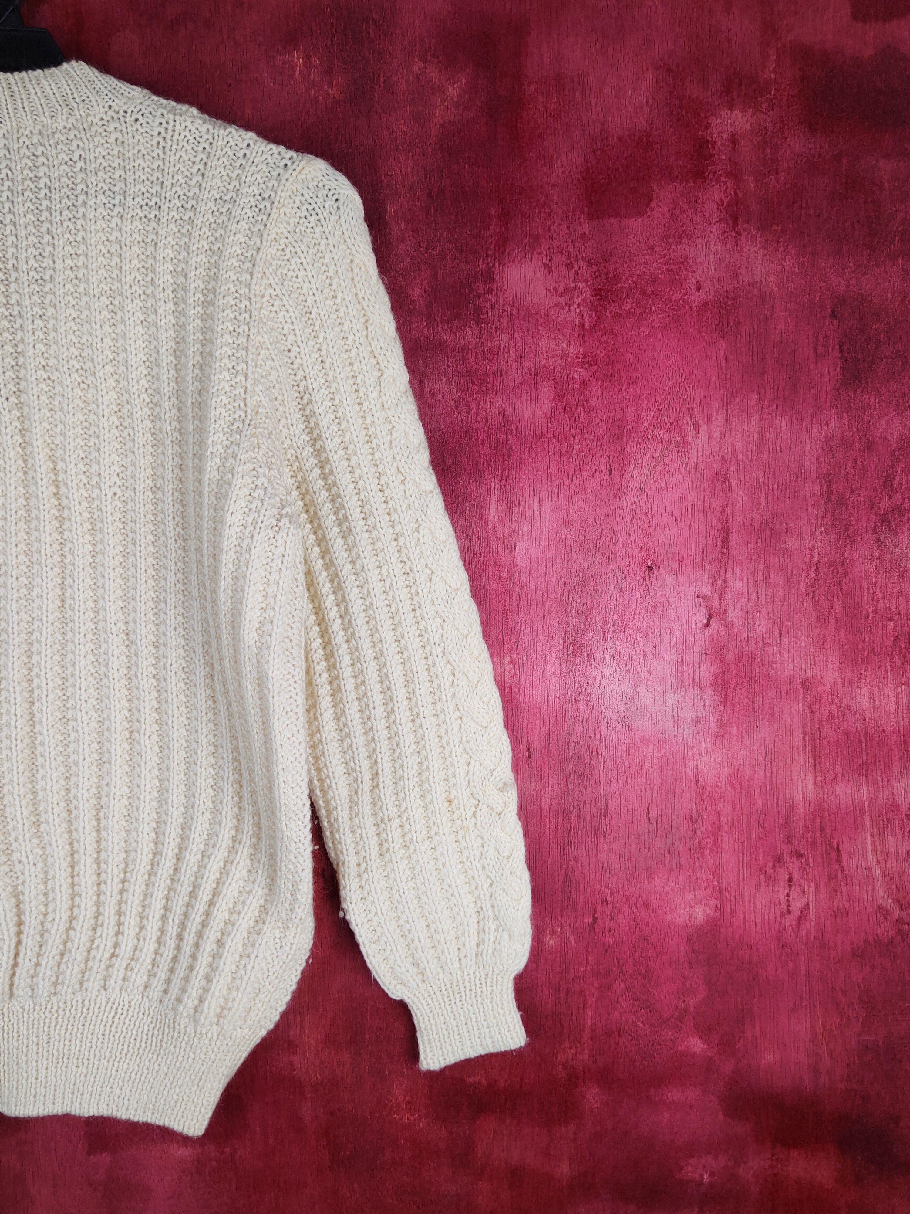Homespun Knitwear Japanese Brand Cream Knitwear Sweatshirt #225B Size S / US 4 / IT 40 - 9 Thumbnail