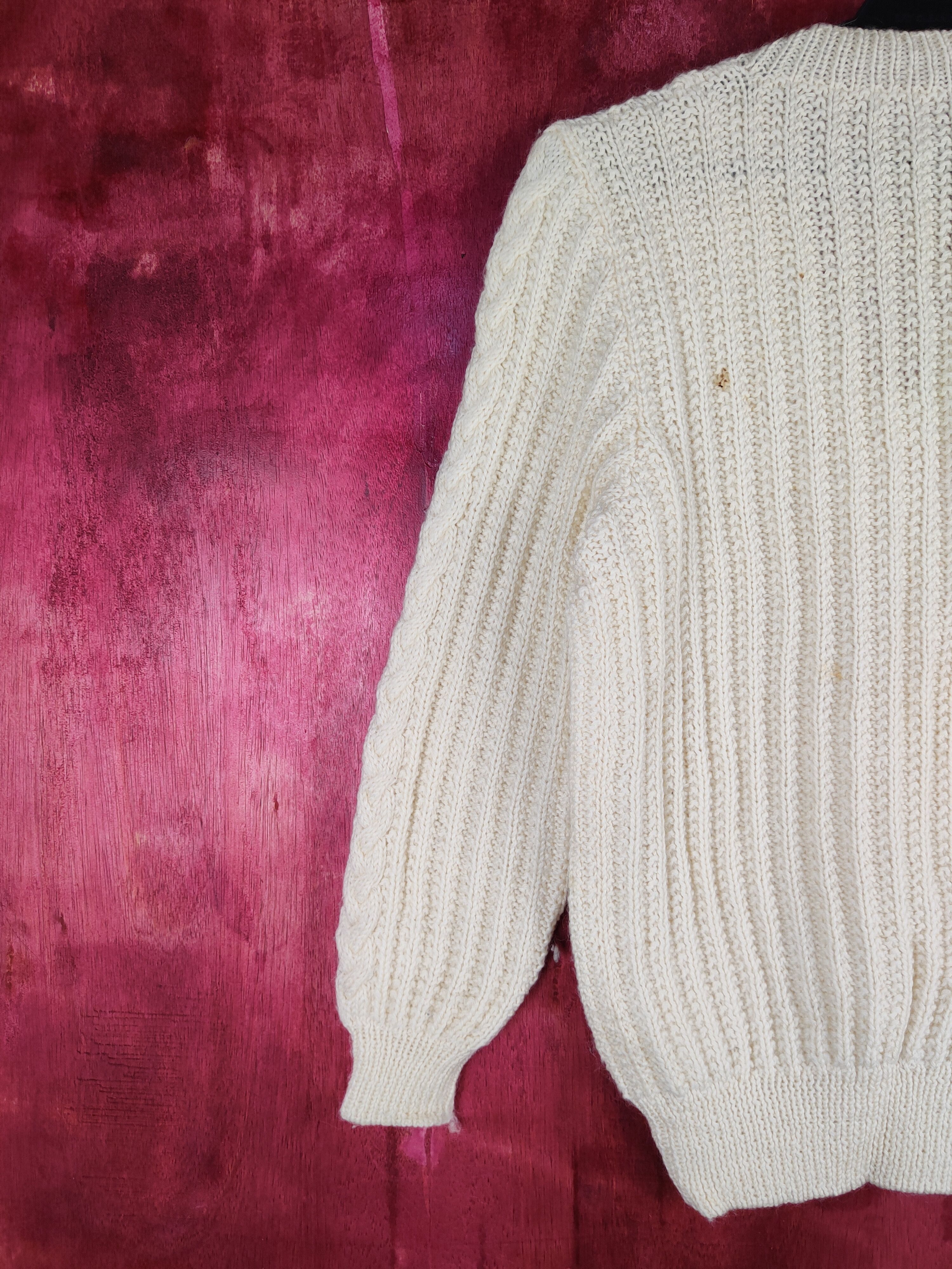 Homespun Knitwear Japanese Brand Cream Knitwear Sweatshirt #225B Size S / US 4 / IT 40 - 8 Thumbnail