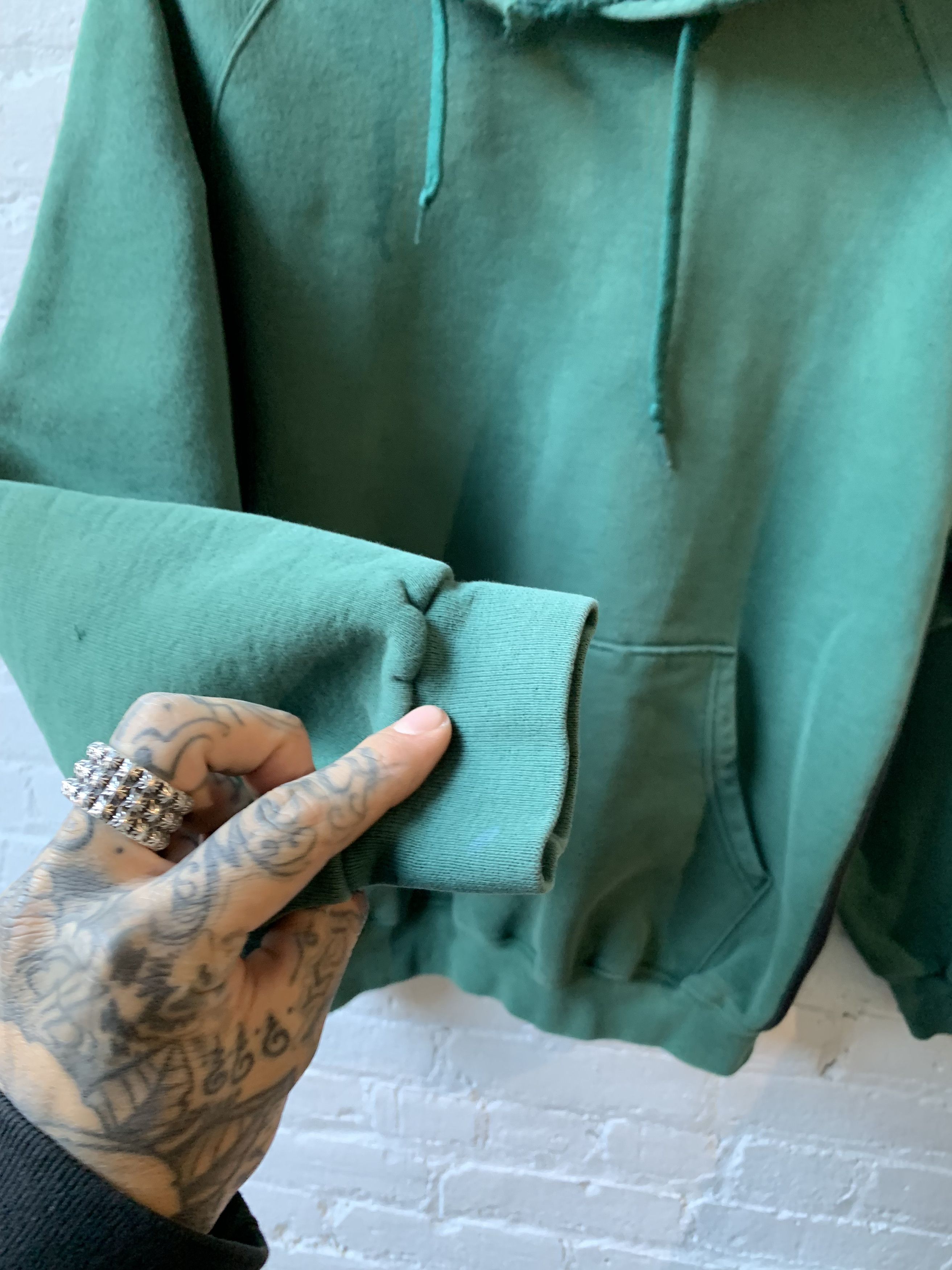 Adidas Adidas x Vintage Side Stripe Green Blank hoodie Sz M Size US M / EU 48-50 / 2 - 3 Thumbnail