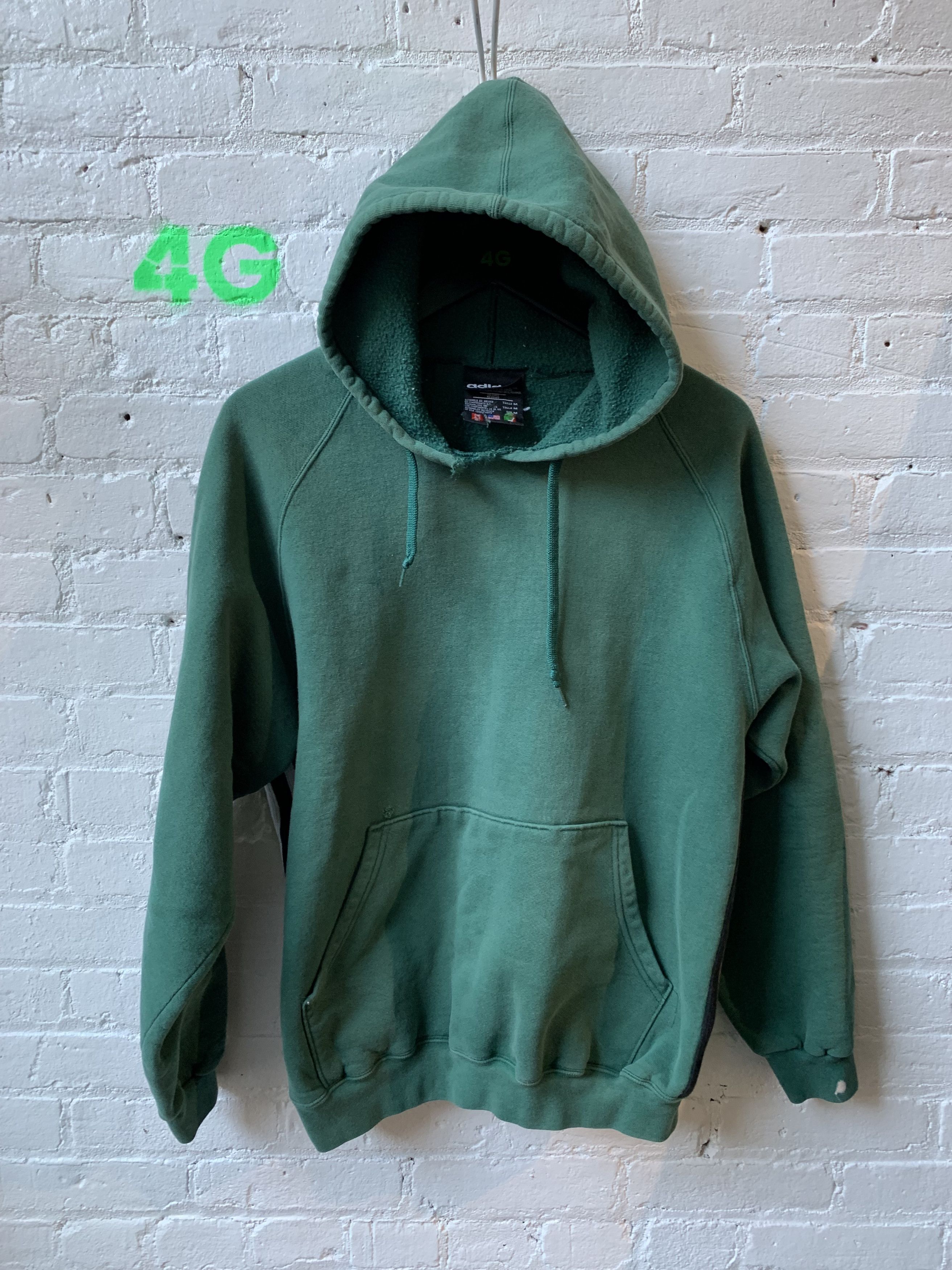 Adidas Adidas x Vintage Side Stripe Green Blank hoodie Sz M Size US M / EU 48-50 / 2 - 1 Thumbnail