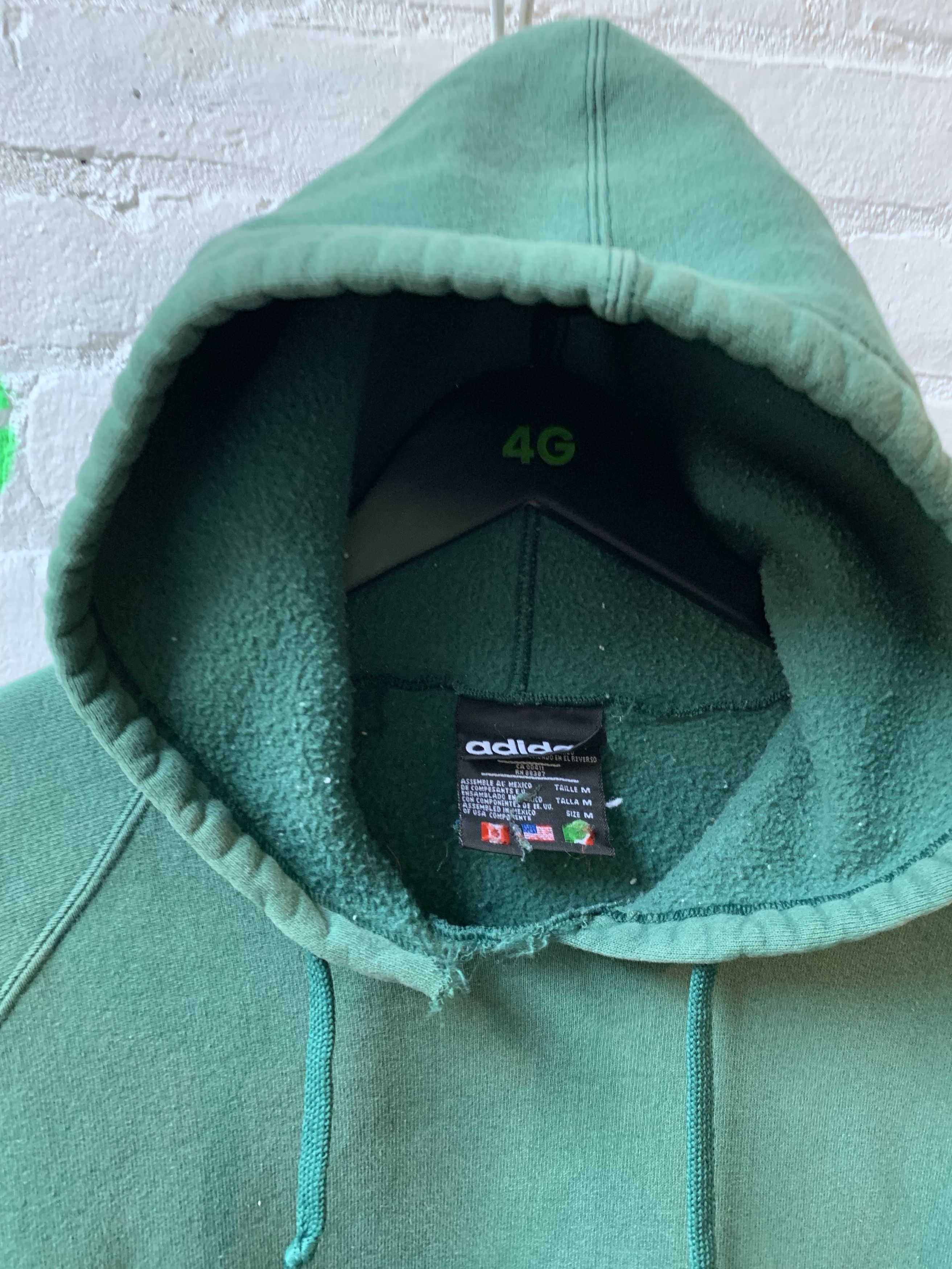 Adidas Adidas x Vintage Side Stripe Green Blank hoodie Sz M Size US M / EU 48-50 / 2 - 2 Thumbnail